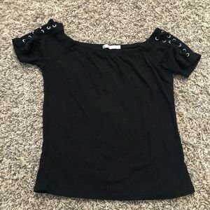Size medium black off the shoulder top